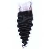 Deep Wave 4x4 Virgin Human Hair Natural Black Closure