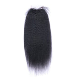 Kinky Straight 4x4 Virgin Human Hair Natural Black Closure