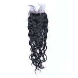 Natural Curly 4x4 Virgin Human Hair Natural Black Closure