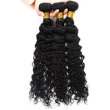 Bundle Deals With Closure Deep Curly Virgin Human Hair Natural Black