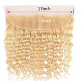 #613 Deep Wave 13x4 Human Hair Blonde Frontal