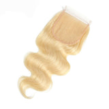 #613 Body Wave 4x4 Human Hair Blonde Closure