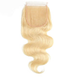 #613 Body Wave 4x4 Human Hair Blonde Closure