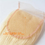 #613 Straight 4x4 Human Hair Blonde Closure