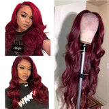 99J   13x4  Transparent Frontal Lace Wig Body Wave Color Wig