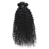 Bundle Deals With Frontal Deep Curly Virgin Human Hair Natural Black