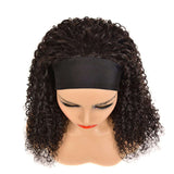 Italy Curly Glueless Headband Wig Natural Black 180% Density